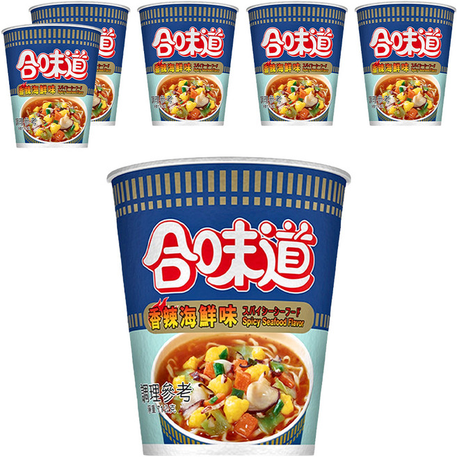 NISSIN 日清 CUP NOODLE 合味道 辣海鮮杯麵 71g, 6入