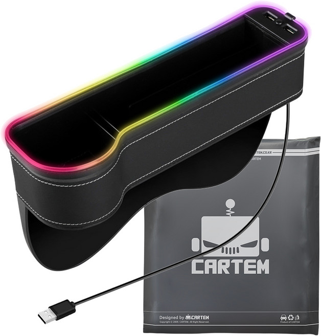 카템 레인보우 무드등 USB 운전석 사이드포켓 CT411, 1개, 혼합색상