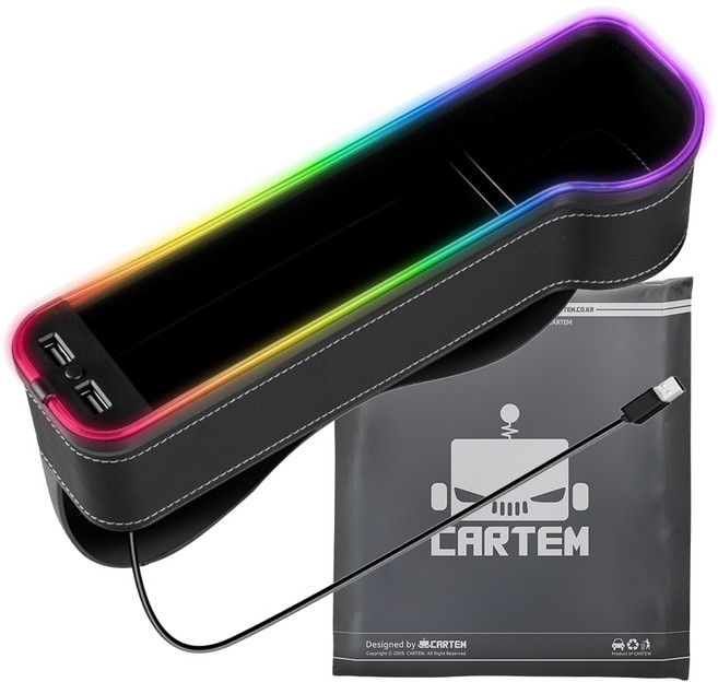 카템 레인보우 무드등 USB 조수석 사이드포켓 CT411, 1개, 혼합색상