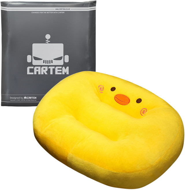 카템 차량용 키높이 방석, 옐로우, 1개