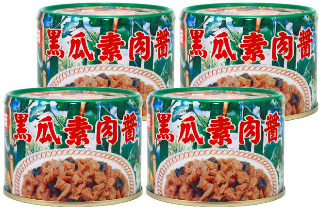 大茂 黑瓜素肉醬 不含防腐劑、人工色素、糖精, 180g, 4罐