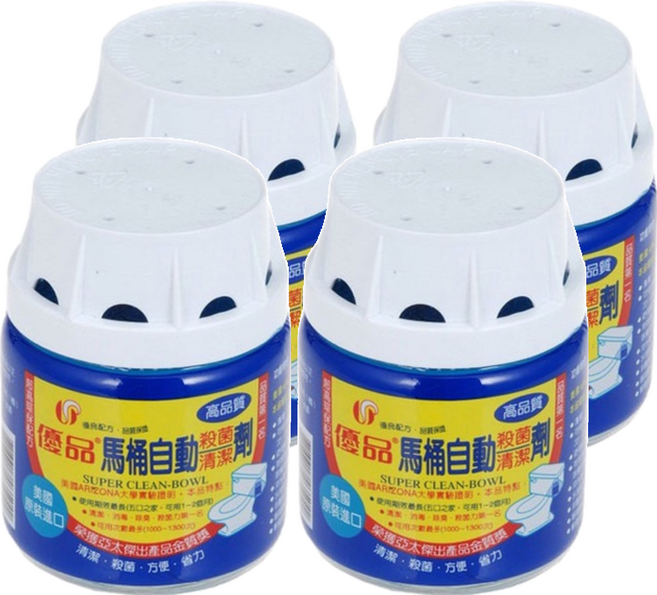 優品 馬桶自動清潔劑, 255g, 4罐