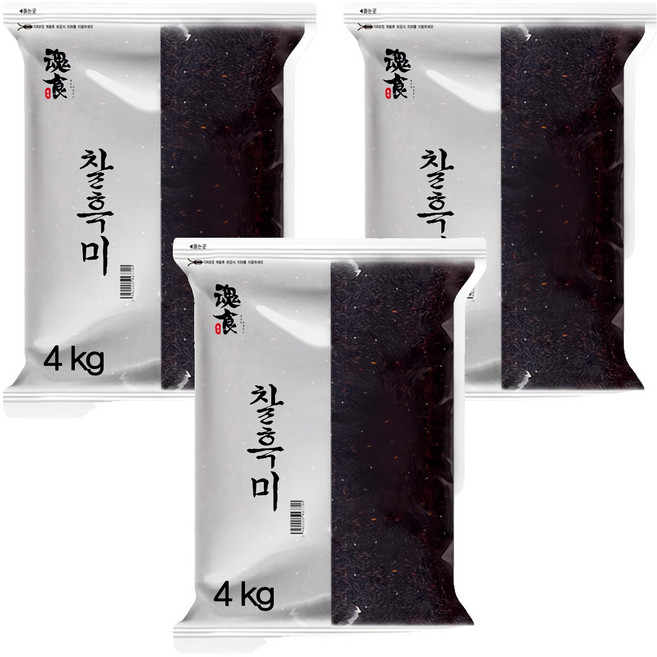 혼식 블랙푸드 찰흑미, 4kg, 3개