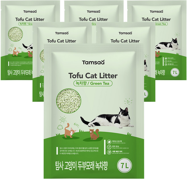 탐사 고양이 두부모래 7L (약 2.8kg), 6개, 녹차향