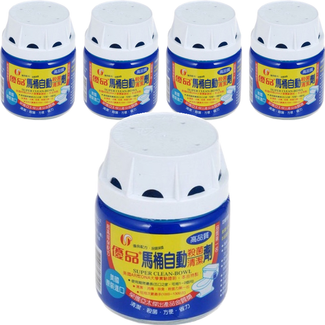 優品 馬桶自動清潔劑, 255g, 5罐