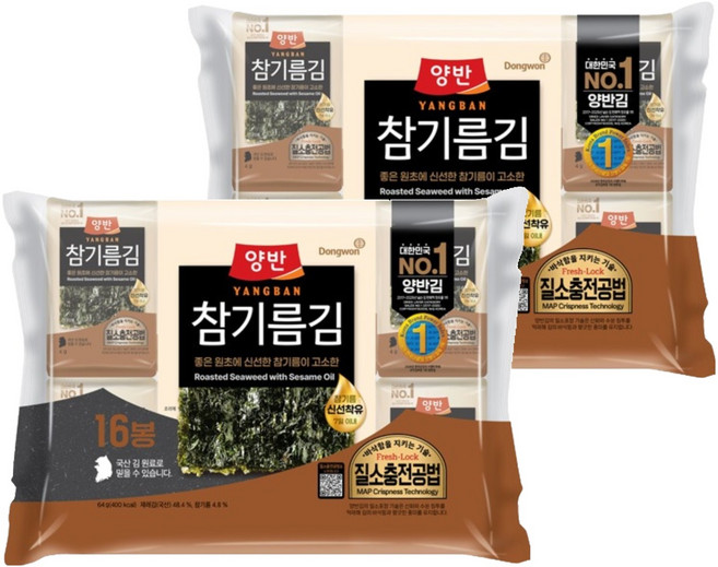Dongwon 東遠 芝麻油海苔, 4g, 32包