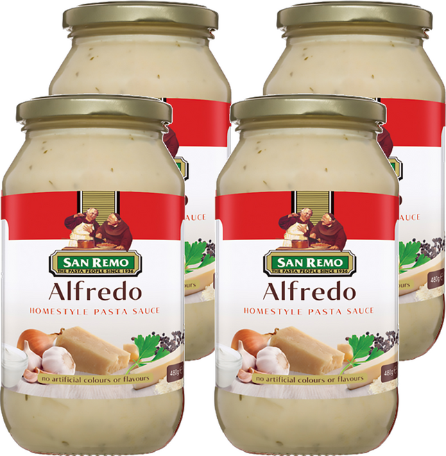 SAN REMO 頂級麵醬 義式白醬, 480g, 4罐