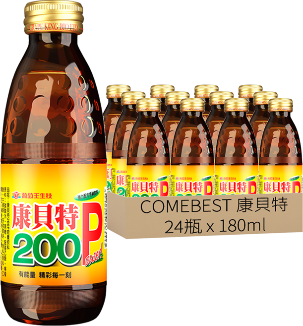 COMEBEST 康貝特 200P 能量飲料, 180ml, 24瓶