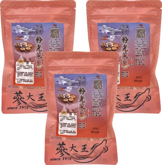 蔘大王 涼氣半野粉光蔘茶包, 5g, 10個, 3包