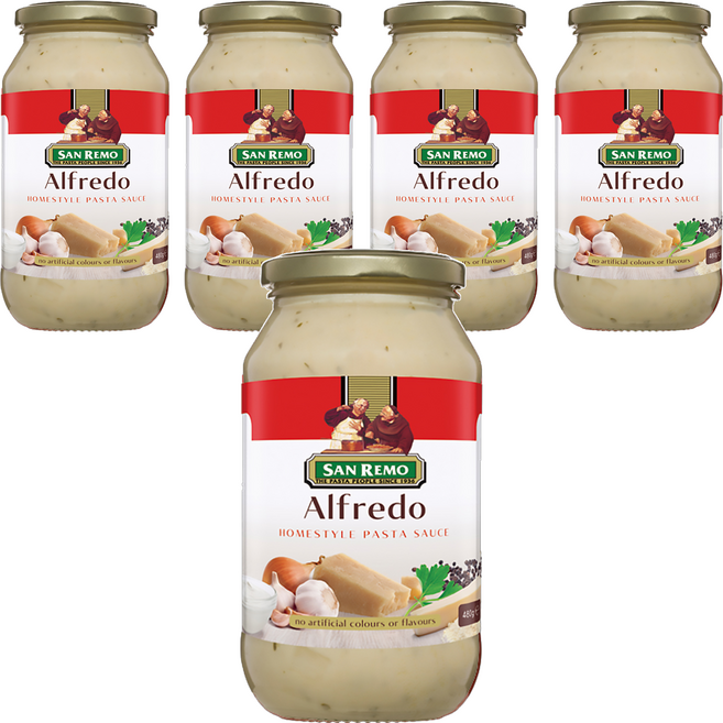 SAN REMO 頂級麵醬 義式白醬, 480g, 5罐