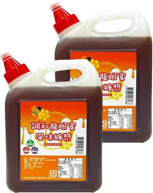 同正 調和龍眼蜜風味糖漿, 3kg, 2桶