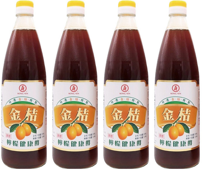 KONG YEN 工研 金桔檸檬健康醡, 590ml, 4瓶