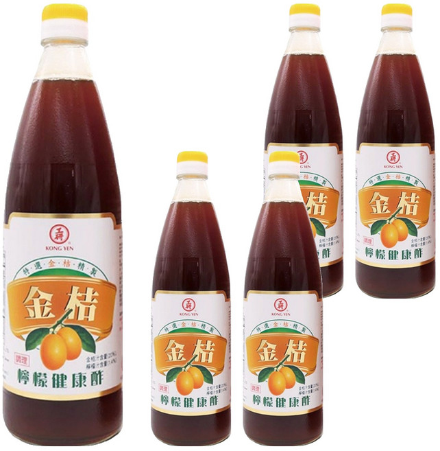 KONG YEN 工研 金桔檸檬健康醡, 590ml, 5瓶