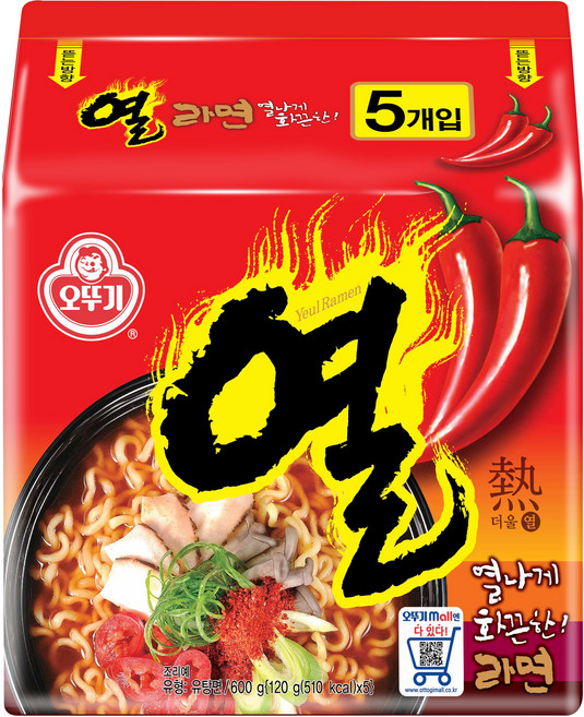 오뚜기 열라면 120g, 5개