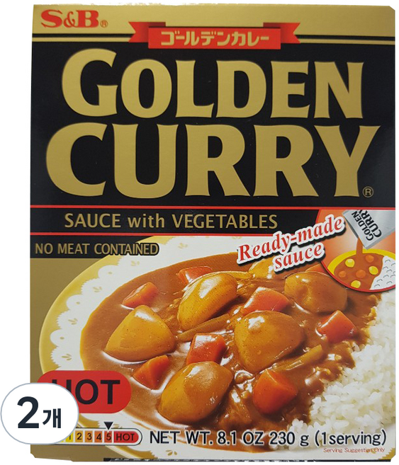 에스비 골든카레소스 위드 베지터블 매운맛, 230g, 2개