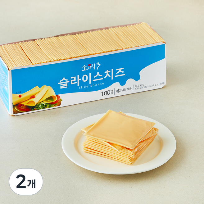 소와나무 동원 슬라이스치즈, 18g, 2개, 100개입