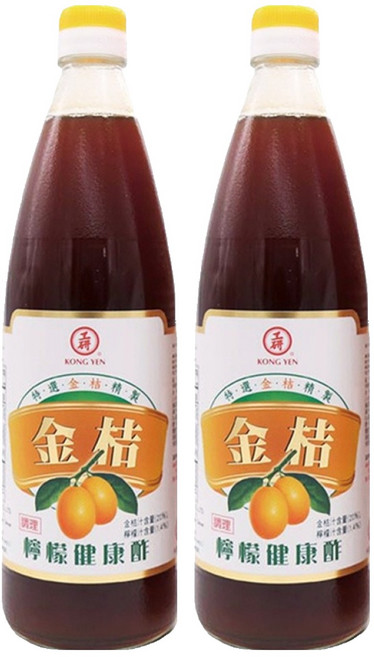 KONG YEN 工研 金桔檸檬健康醡, 590ml, 2瓶