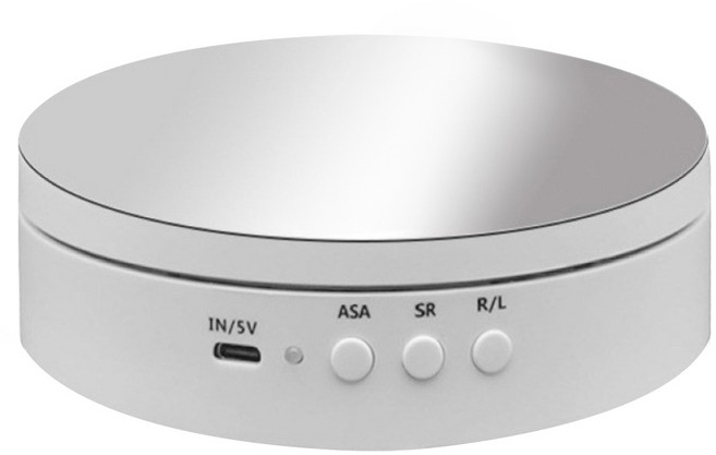 POWERCAT 飾品珠寶旋轉展示台 承重10kg, 1個, 白色鏡面