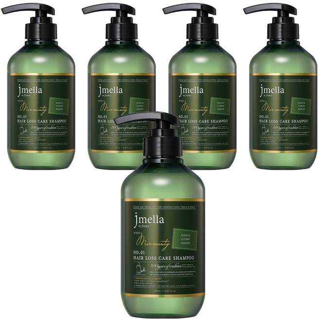 제이멜라 인 프랑스 미르 민티 탈모 헤어 샴푸, 500ml, 5개