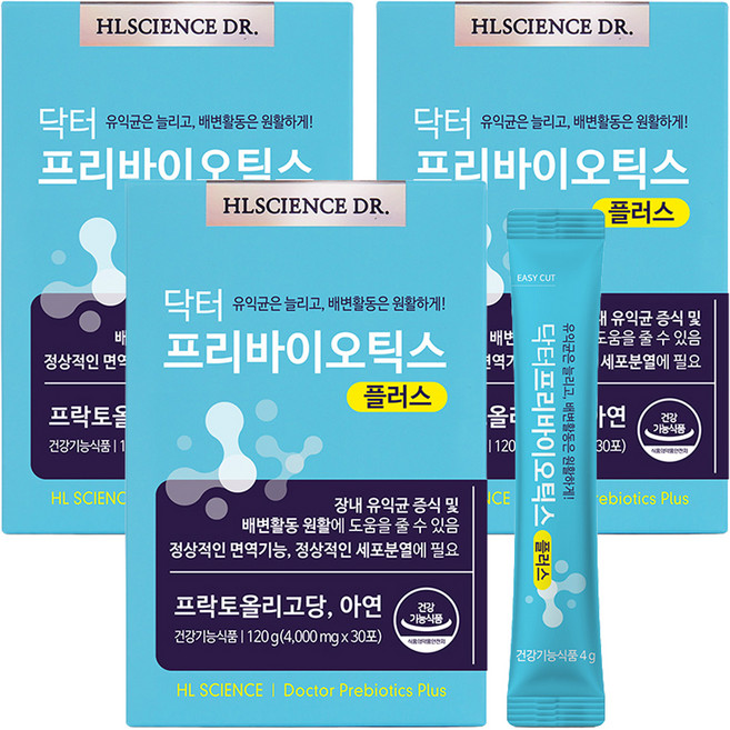 에이치엘사이언스 닥터프리바이오틱스 플러스 유산균 30p, 120g, 3박스