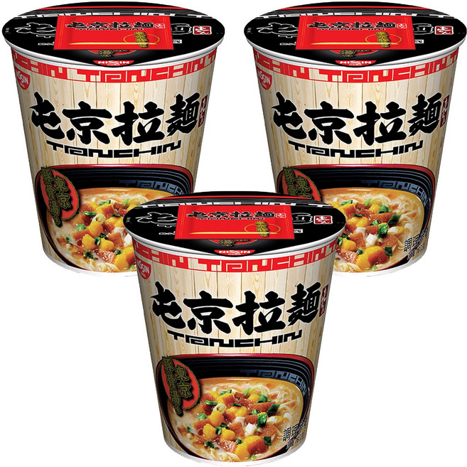NISSIN 日清 屯京拉麵 東京豚骨湯味速食杯麵, 3入