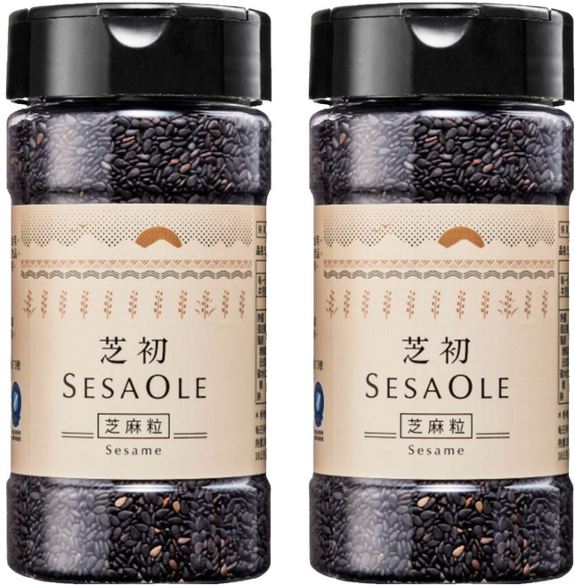 SesaONE 芝初 淺焙黑芝麻粒, 105g, 2罐