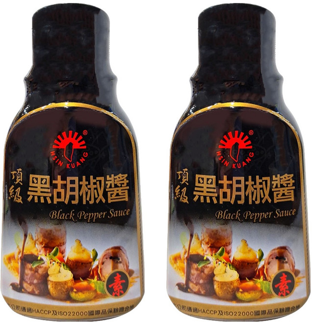 新光洋菜 黑胡椒醬 素, 300g, 2瓶