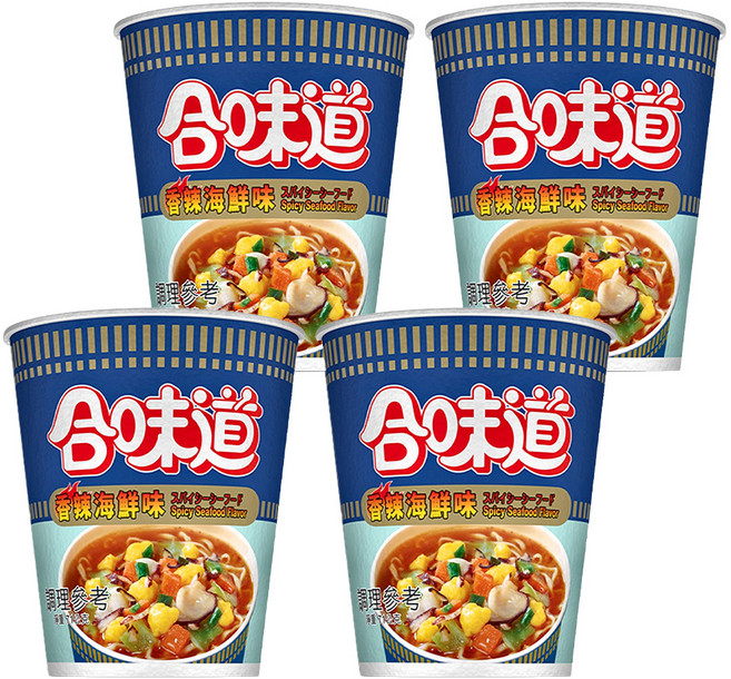 NISSIN 日清 CUP NOODLE 合味道 辣海鮮杯麵 71g, 4入