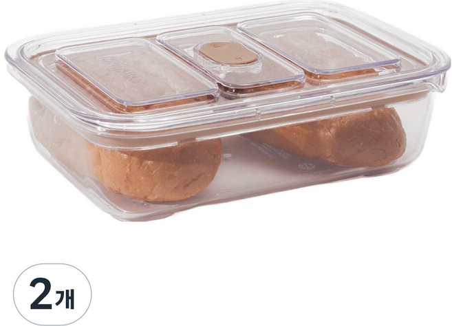 prepara 브루클린 트라이탄 밀폐용기 베이지 3호 1L, 2개, 단품