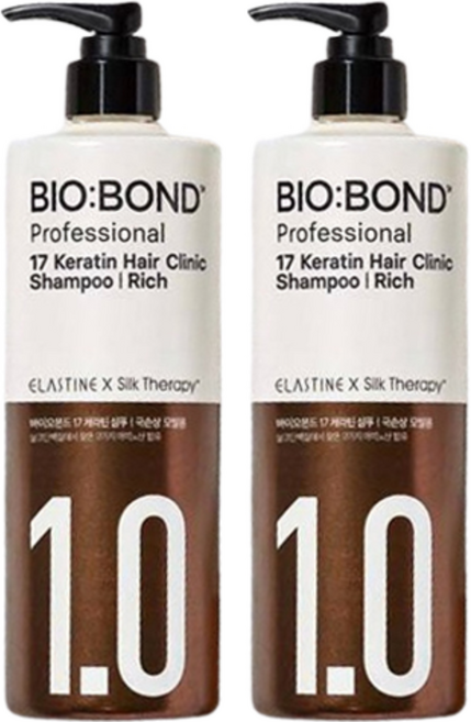 엘라스틴 실크테라피 바이오본드 리치 샴푸 화이트 플로럴 머스크, 450ml, 2개