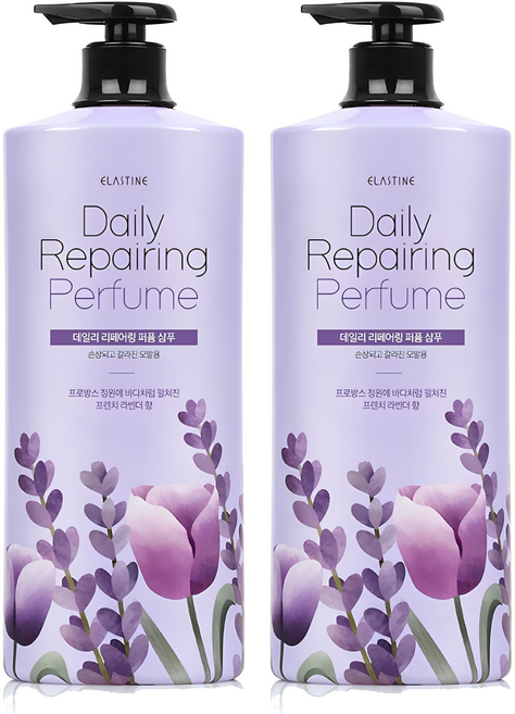 엘라스틴 데일리 퍼퓸 리페어링 샴푸 프렌치 라벤더향, 1.1L, 2개