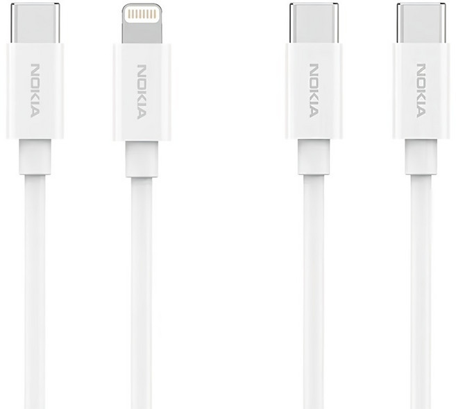 NOKIA E8100 100C lightning combo 充電線, 100cm, 白色, 1條