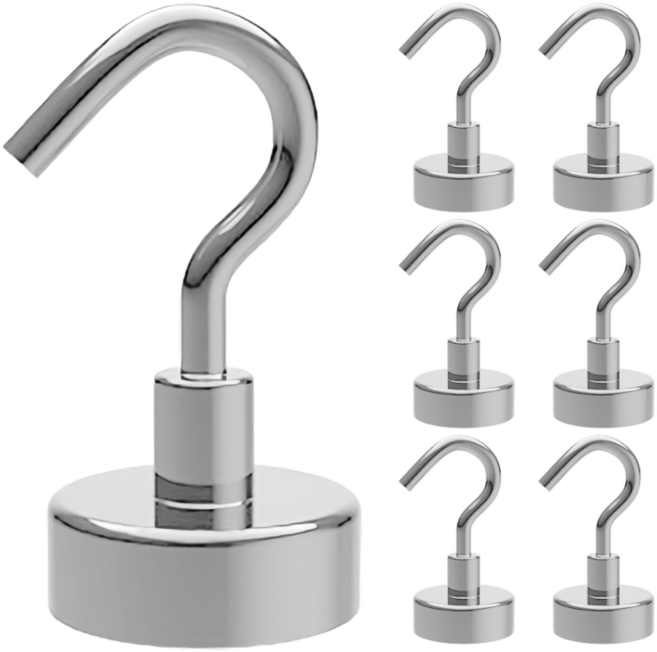 리빙홈디테일 초강력 고리자석 14mm, 실버, 7개