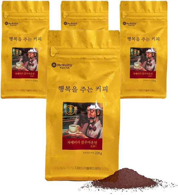맥널티커피 자메이카 블루마운틴 블렌드 분쇄 원두커피, 핸드드립, 226g, 4개