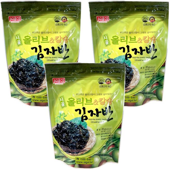 시골 올리브&칼슘 김자반, 70g, 3개