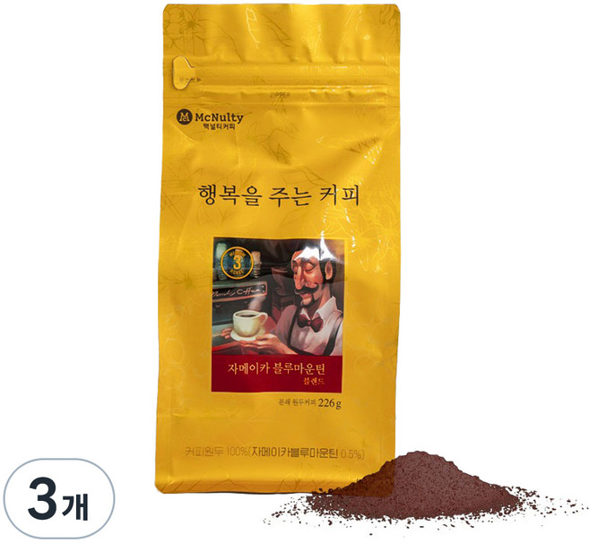 맥널티커피 자메이카 블루마운틴 블렌드 분쇄 원두, 226g, 3개, 핸드드립