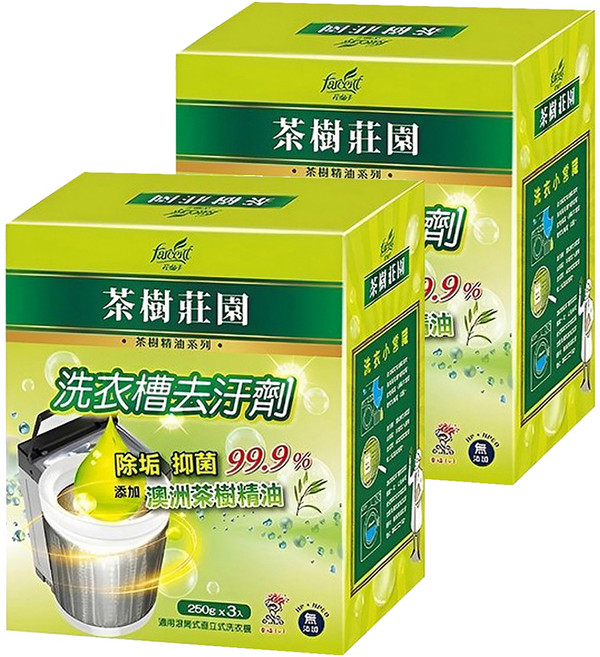 farcent 花仙子 洗衣槽去汙劑 茶樹精油 3包, 750g, 2盒