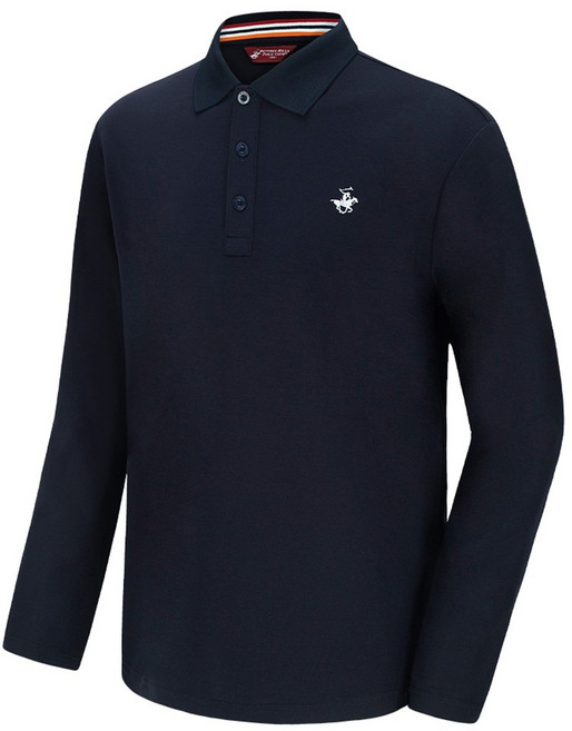 비버리힐스폴로클럽 남녀공용 자수로고 배색원단 포인트 PK 긴팔 카라티 CPY9T71