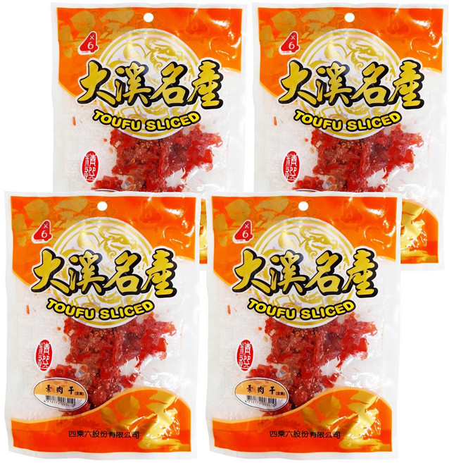 四乘六 素肉干 大溪名產, 60g, 4包
