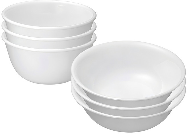 코렐 저스트 공기대접세트, 저스트화이트, 공기3p + 대접3p, 1세트