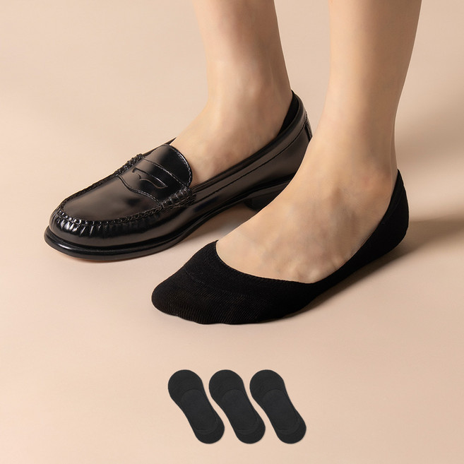 삭피엔스 여성용 벗겨지지 않는 발등 짧은 NO 빵꾸 페이크삭스 3켤레 1세트