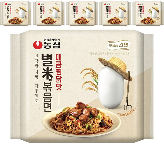 별미 볶음면 매콤찜닭맛 151g, 6개