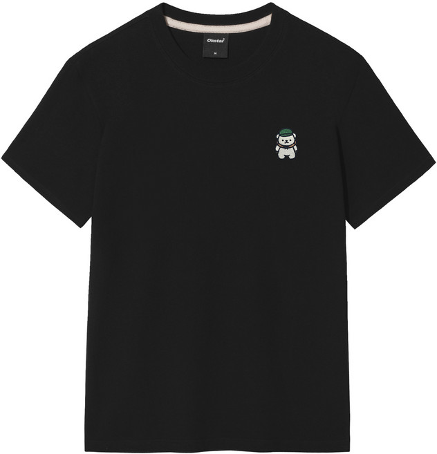 옥스타 남녀공용 배낭 곰돌이 자수 반팔 티셔츠 5TS019