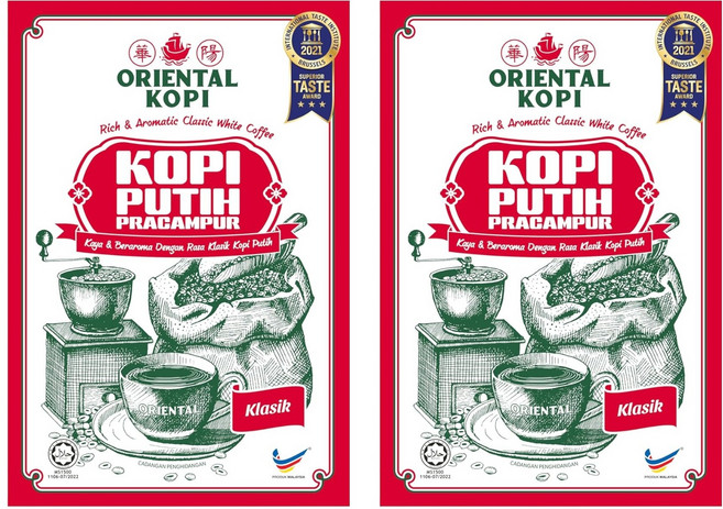 ORIENTAL KOPI 華陽 南洋風味白咖啡 三合一 經典原味, 38g, 10包, 2盒