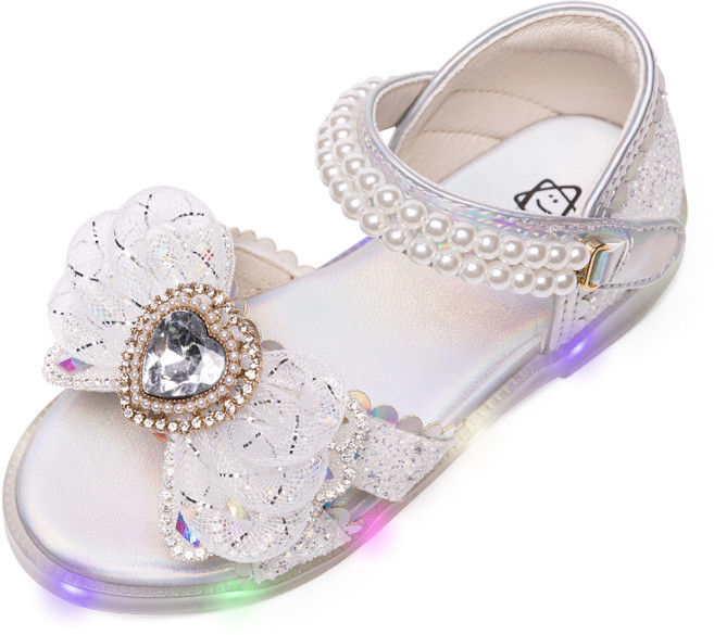 라스텔라 여아용 공주 LED 엔젤링 하트 샌들