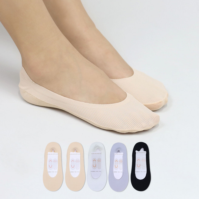 이지레그 여성용 무봉제 페이크삭스 5켤레 세트 일반형