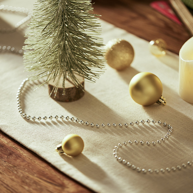 크리스마스 비즈 체인 트리장식 다용도 데코, 실버, 5m, 1개