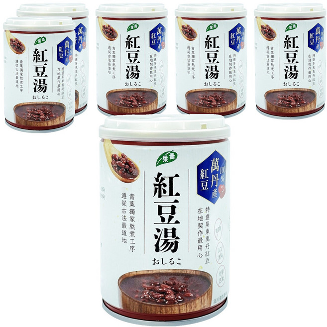 青葉 紅豆湯, 250g, 6罐