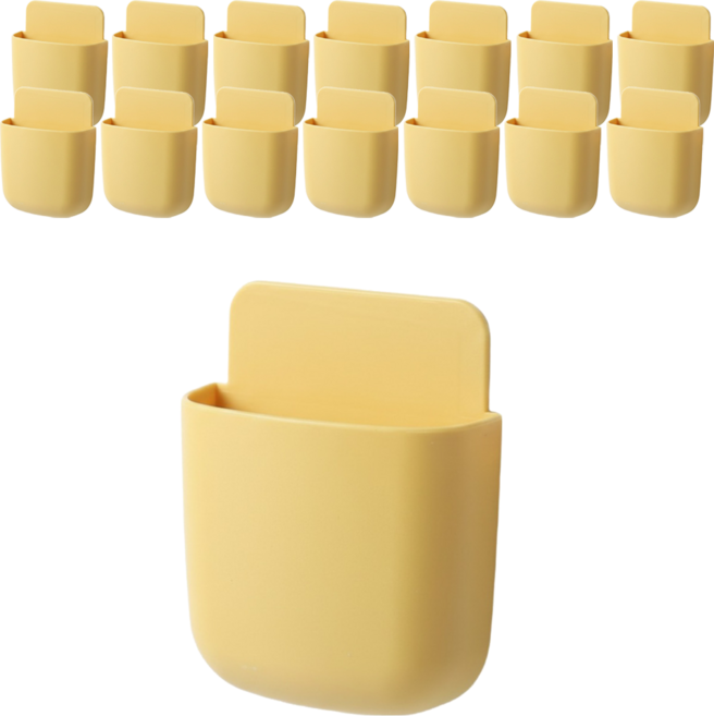 벨로나이트 멀티 선반 수납 거치대 다용도 리모컨 휴대폰 정리함 10.3 x 9 cm, 선셋 옐로우, 15개