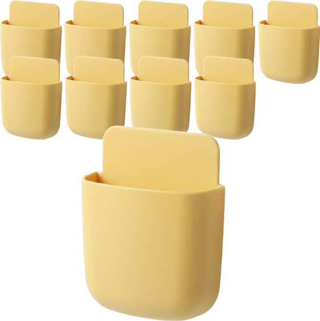 벨로나이트 멀티 선반 수납 거치대 다용도 리모컨 휴대폰 정리함 10.3 x 9 cm, 선셋 옐로우, 10개